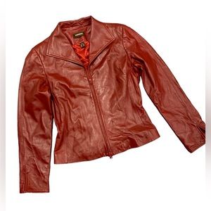 Red DANIER Leather Jacket, Y2K